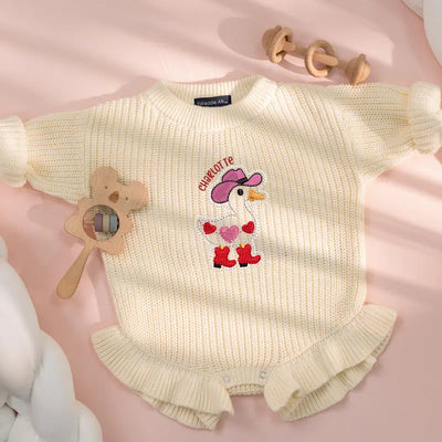 Custom Heart Silly Goose Baby Romper