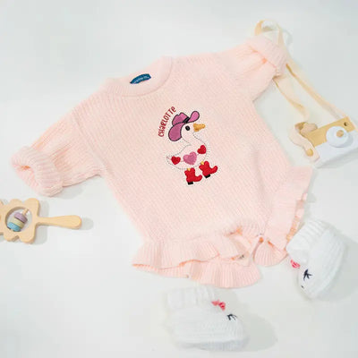 Custom Heart Silly Goose Baby Romper