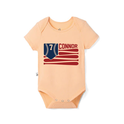 Custom American Flag Baseball Baby Onesie