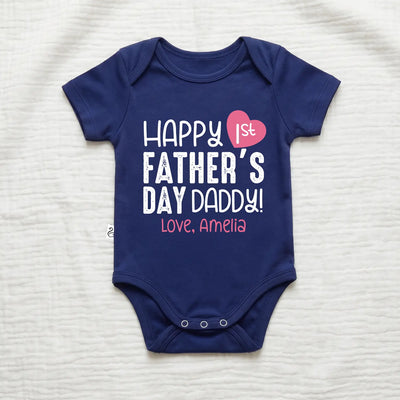 Custom Happy First Father's Day Baby Onesie