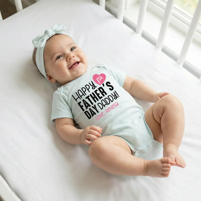 Custom Happy First Father's Day Baby Onesie