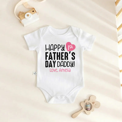 Custom Happy First Father's Day Baby Onesie