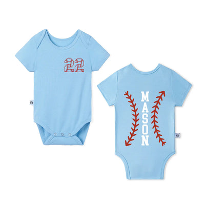 Custom Name Baseball Baby Onesie