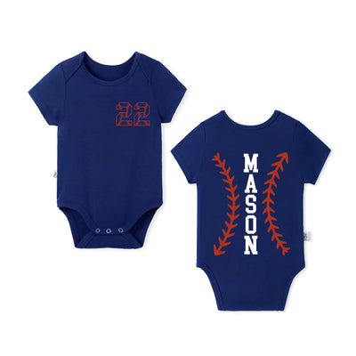 Custom Name Baseball Baby Onesie