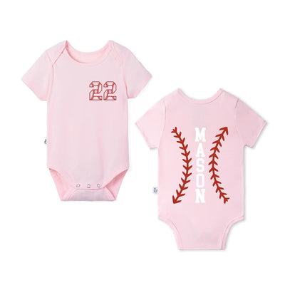 Custom Name Baseball Baby Onesie
