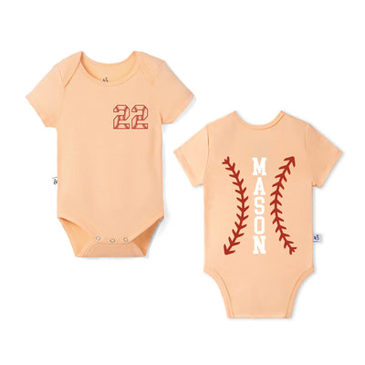 Custom Name Baseball Baby Onesie