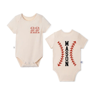 Custom Name Baseball Baby Onesie