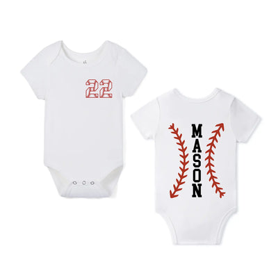 Custom Name Baseball Baby Onesie