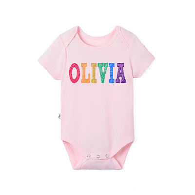 Custom Name Crayon Doodle Baby Onesie