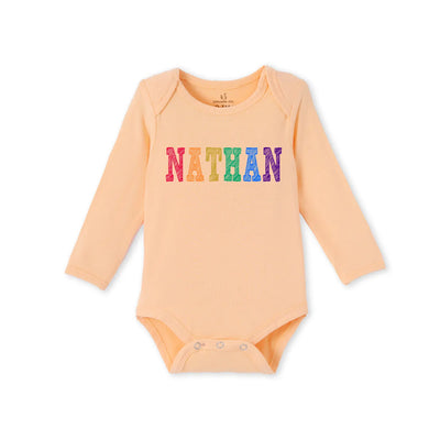 Custom Name Crayon Doodle Baby Onesie