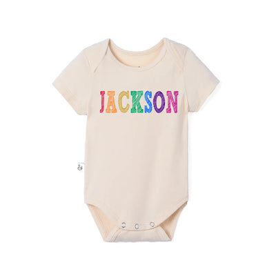 Custom Name Crayon Doodle Baby Onesie