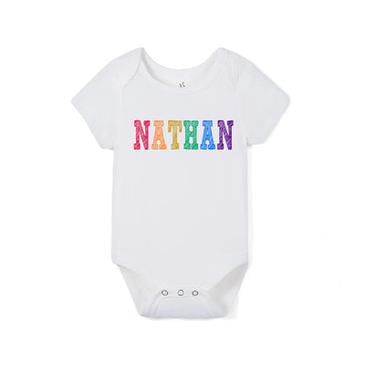 Custom Name Crayon Doodle Baby Onesie