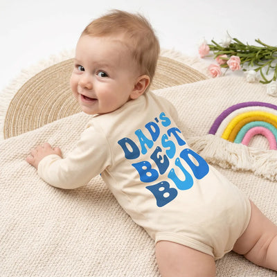 Custom Name Daddy's Best Bud Baby Onesie