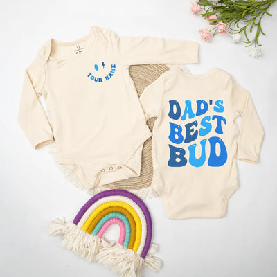 Custom Name Daddy's Best Bud Baby Onesie