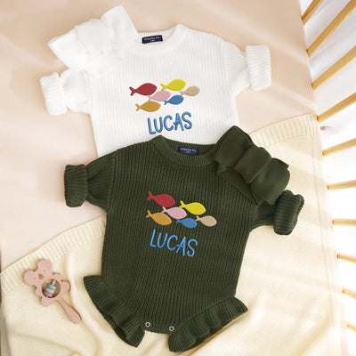 Custom Name Fishing Baby Romper