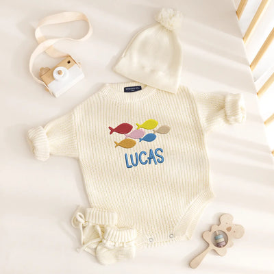 Custom Name Fishing Baby Romper