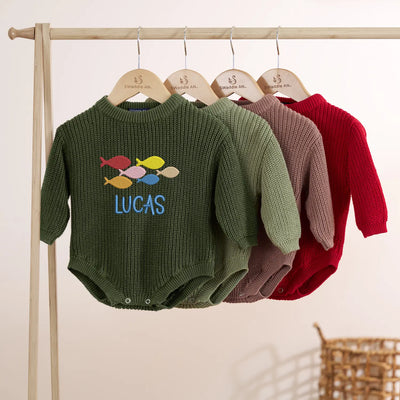 Custom Name Fishing Baby Romper