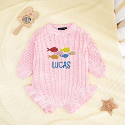 Custom Name Fishing Baby Romper