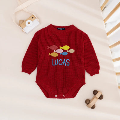 Custom Name Fishing Baby Romper