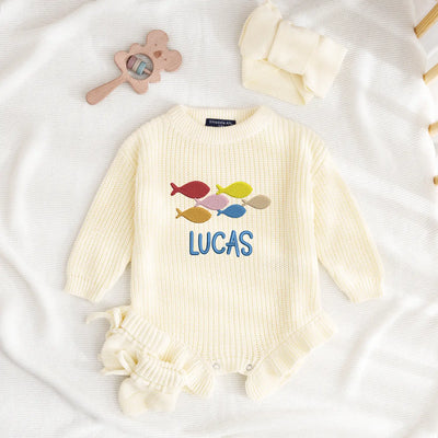 Custom Name Fishing Baby Romper
