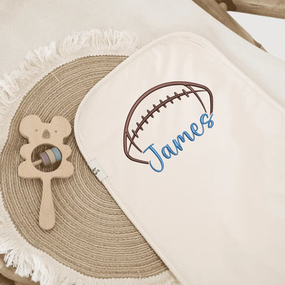 Custom Name Football Baby Burp Cloth