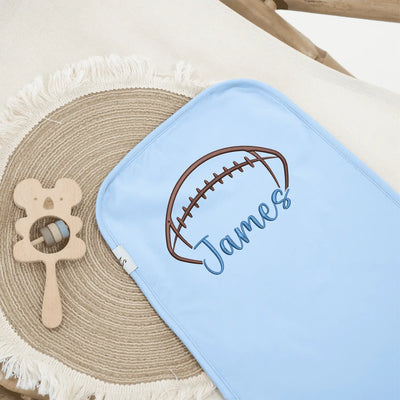 Custom Name Football Baby Burp Cloth