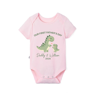 Custom Our First Father’s Day Baby Onesie
