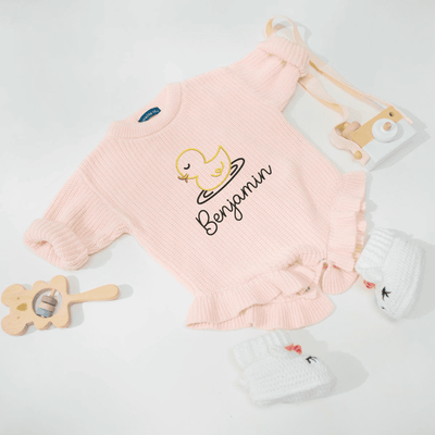 Custom Baby Duck Embroidery Romper - SwaddleAn