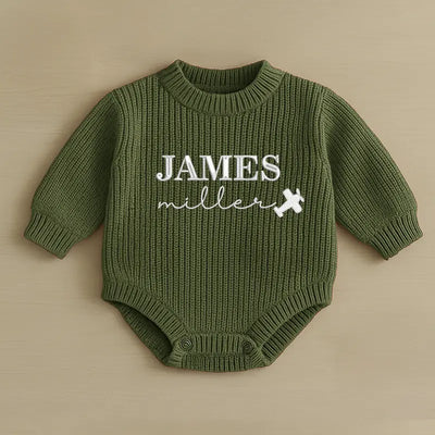 Custom Baby Name Embroidery Flight Romper
