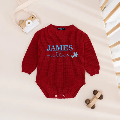 Custom Baby Name Embroidery Flight Romper
