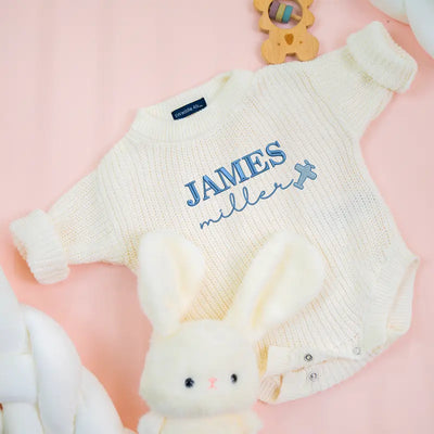 Custom Baby Name Embroidery Flight Romper