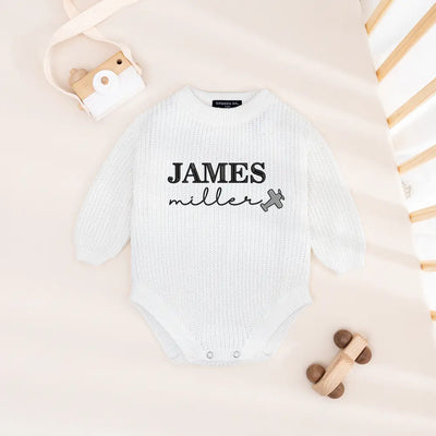 Custom Baby Name Embroidery Flight Romper