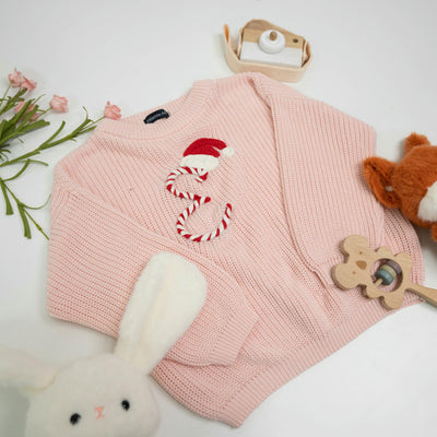 Personalized Candy Cane Initial Sweater
