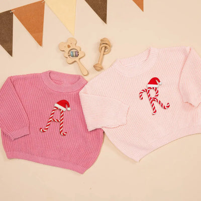 Personalized Candy Cane Initial Sweater