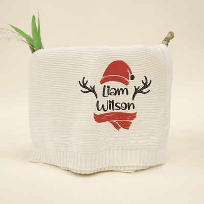 Custom Christmas Embroidery Baby Blanket with Name