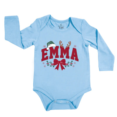 Custom Christmas Festival Baby Onesie with Name Bodysuit