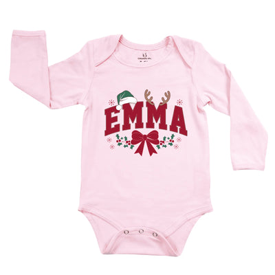 Custom Christmas Festival Baby Onesie with Name Bodysuit