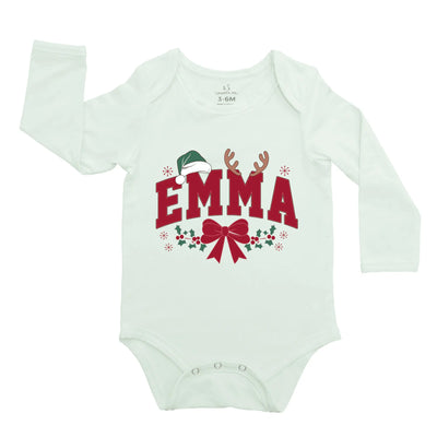 Custom Christmas Festival Baby Onesie with Name Bodysuit