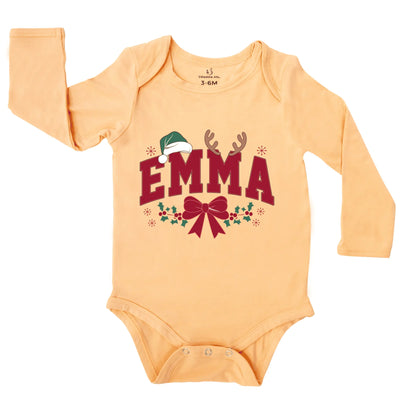 Custom Christmas Festival Baby Onesie with Name Bodysuit