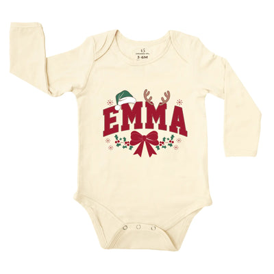 Custom Christmas Festival Baby Onesie with Name Bodysuit