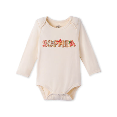 Custom Christmas Gingerbread Doodle Bamboo Baby Bodysuit