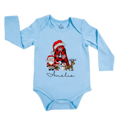 Custom Christmas Letter Santa Baby Onesie