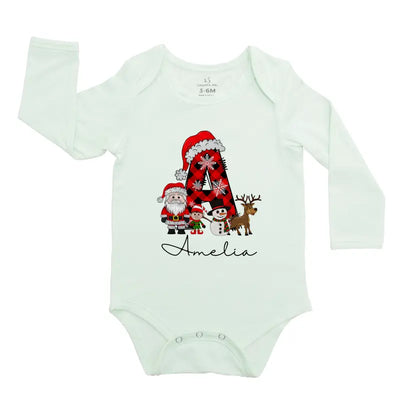 Custom Christmas Letter Santa Baby Onesie