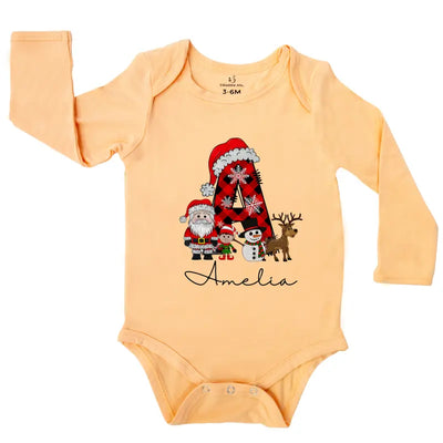 Custom Christmas Letter Santa Baby Onesie
