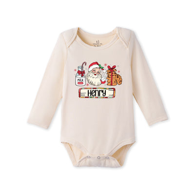 Custom Christmas Santa Claus Bamboo Baby Bodysuit
