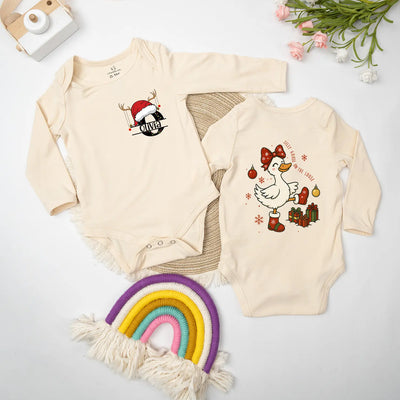 Custom Christmas 'Silly Goose On The Loose' Baby Onesie