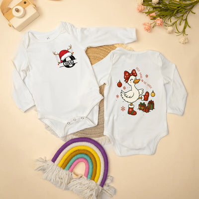 Custom Christmas 'Silly Goose On The Loose' Baby Onesie