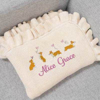 Custom Corgi Dog Blanket