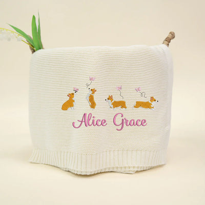Custom Corgi Dog Blanket