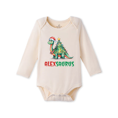 Custom Dinosaurus Name Bamboo Baby Bodysuit